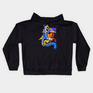 Human head emerging from a snake mouth yaxchilan Kids Hoodie